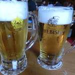 ビヤホールライオン - サッポロ生中ジョッキ＆エビス生中