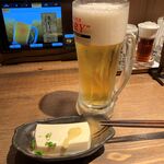 しんぱち食堂 - '24/10/29 生ビール（税込165円）＋冷奴（税込66円）