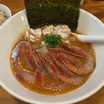 magari - 甘海老らーめん　甘海老増しタラ白子のせ