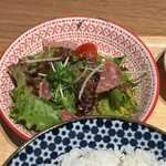 キッチン だるま - 唐揚げ定食（おろしポン酢）のサラダ