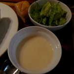 カンティーヌ - セットのスープ＆サラダ＆パン