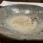 天ぷら もっこす - 真鱈の白子天ぷらでしたが美味しくて食べてから撮影　汁も美味しく飲み干す