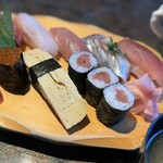 しほう田 - 巻物もおいしいんだよねぇ。この日の味噌汁はあら汁でしたぁ♪