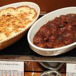 ブラスリー ハーモニー - シーフードマカロニグラタン、煮込みハンバーグ