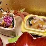 御宿かわせみ - 胡桃の食感が良い♬.*ﾟホッキ貝の葱ぬたはお酒が進む一品です。