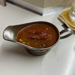 かれーの店 うどん  - きのこの叫びチーズ入りトマトトッピング