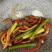 中国料理 梨杏 - 和牛肉細切りのオイスターソース炒め