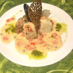 イタリアン チャイナバル村塾 - ★魚料理★
      カレイのヴァプール　ポルチーニリゾット　 カラスミ