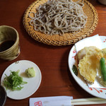 東京 土山人 - 昼御膳の蕎麦大盛と天麩羅