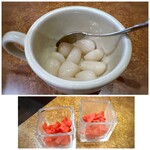 カレーの二重丸 - ◆追加の「らっきょう（100円）」・・100円でこの量ならいいですね。美味しい「らっきょう」です。 ◆福神漬けは無料。♪