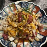 焼肉 こじま - ホルモンユッケ(混ぜた後)