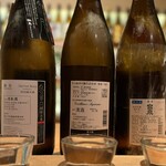 地酒と旬の味 ききや - ○ 利き酒三種 1,500円/税込
・鍋島 Harvest Moon ひやおろし 特別純米酒
・辛口純米吟醸生詰原酒 無想 守拙
・會津 宮泉 純米吟醸 福乃香 火入
