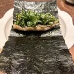 たまとり - ハモときゅうりを有明海苔で巻いて