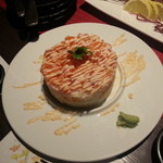 札幌モダンレストラン　えりも亭 - サーモンとホタテのタルタル重ね寿司