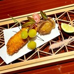 おい河 - タラバガニと巨峰のフライ