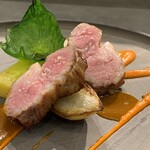 カーサ・デル・チーボ - 長谷川自然牧場熟成豚のアッロースト　十和田産赤なんばんのソース