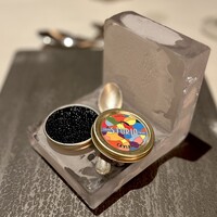 レストラン・ランス・ヤナギダテ - キャビアだああああ！スタートから直ゴージャス！！カリフラワームースとか下に入ってた！