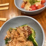 やきとり大吉 - たたききゅうり、ガリトマト