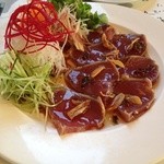 錨屋 - 初ガツオのヴェトナム仕立て 特製ネギ油ポン酢ソース