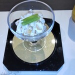 瀬戸内味覚処 芸州 本店 - 柿クリームチーズ和え 軸三つ葉