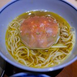 銀座 しのはら - スッポンのスープ。上海ガニとワンタンのラーメン。