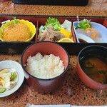 井筒亀 - 猪焼肉とししコロッケ膳