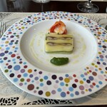 プリマベラ  - サンマの燻製をサンドしたポテト地をズッキーニで囲んだパテ