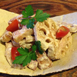 すみれ堂 - レンコンとベーコンのクリームチーズ和え