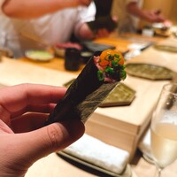 鮨 若尊 - 本鮪ネギトロ手巻き