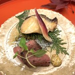 京懐石 美濃吉 竹茂楼 - 鰆味噌柚庵焼きと和牛ロースト