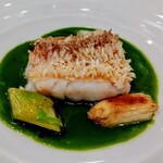 プレスキル - 甘鯛の松かさ焼き 葱のフォンデュ