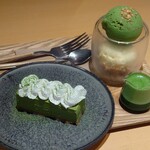 ATELIER MATCHA - 抹茶ガトー(左)＆抹茶アフォガード(右)