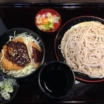 蕎麦人弁慶 - 豚のみそかつ丼とざるそば