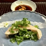 緒方 - 明石産サワラの皮目炙り　辛子醤油