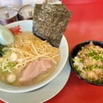 ラーメン山岡家 - サービスセットA  (塩.チャーシュー丼 ) ＋ 白髪ネギ           ¥ 830 ＋ ¥ 160