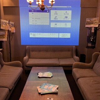 当店人気の個室でプロジェクターを使った演出