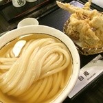 讃岐うどん 白庵 - かひやひや大６２０円とり天2個２００円ちく天１５０円
