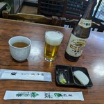 そば処 瀧乃家 - ビール・お通し
