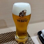 鮨 恭大 - 一杯目の生ビールはYEBISU