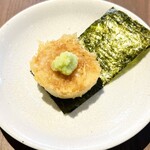 天ぷらバル 天むす 銀座 たけぞう - ホタテの磯辺揚げ