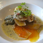レストラン三ツ星 - メインの魚料理。この日は、ホタテの貝柱ソテー