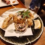 釜めし菜時記 さき亭 - 追加3 舞茸と秋刀魚の梅しそ天ぷら930円