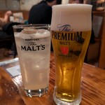 しぶや駄菓子バー - ももサワー＆ザ・プレミアムモルツ