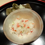 日本料理 楽心 - 金時人参と帆立の炊き込みご飯