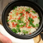 日本料理 楽心 - 金時人参と帆立の炊き込みご飯