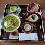 카부세차 카페 - 이세 진다이(참돔) 가부세차 덮밥 세트(특별한 가부세차와 치즈케이크)