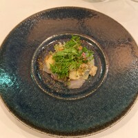 リストランテ カノフィーロ - スズキのカルパッチョ　ボッタルガとキタアカリ、シラス