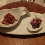 ロワゾー・パー・マツナガ - 2014/05　ビーツとフルーツポーク　ほたるいか。