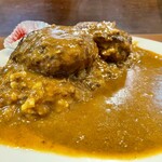 バークレー - ハンバーグカレー、大盛(ルウのみ)、ハンバーグトッピング