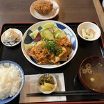 猫丸食堂 - ★国産豚のキムチ炒め定食と猫丸メンチカツ